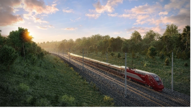 Trem Thalys na plataforma Paris Gare du Nord