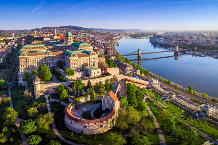 Vista aérea del complejo del castillo de Budapest