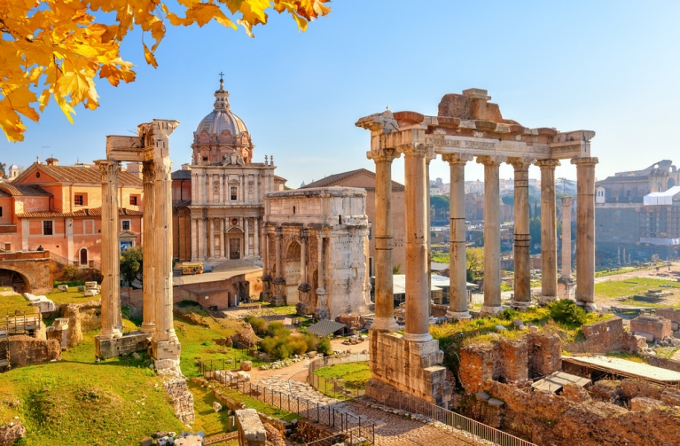 Roman ruins in Rome, Italy