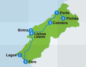 Mapa de Portugal  Portugal cidades, Roteiro de viagem portugal, Mapa de portugal  cidades