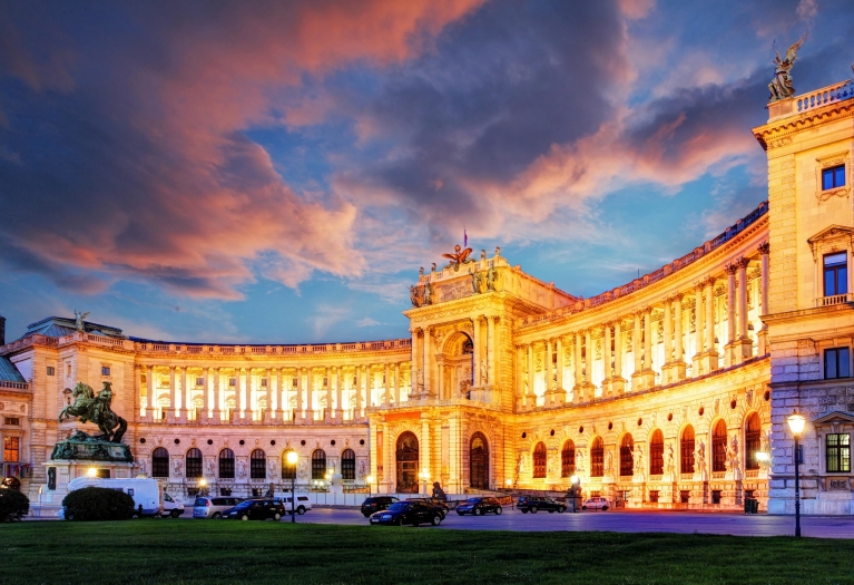 Hofburg Palace in Vienna at night