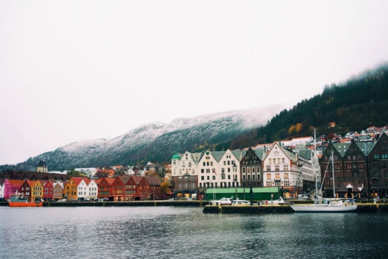 Vista de la ciudad de Bergen, Noruega