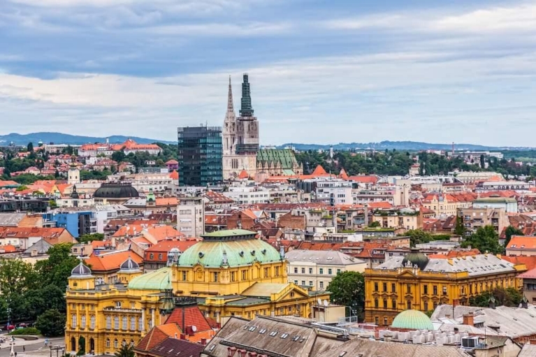 Paisaje del horizonte en Zagreb, Croacia