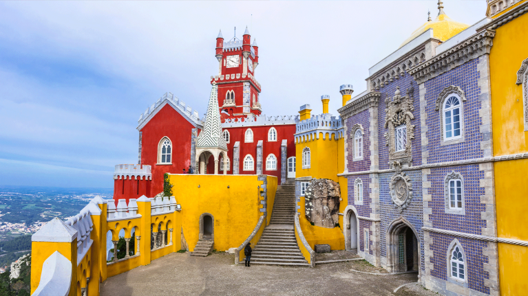 O colorido Palácio da Pena em Sintra, Portugal