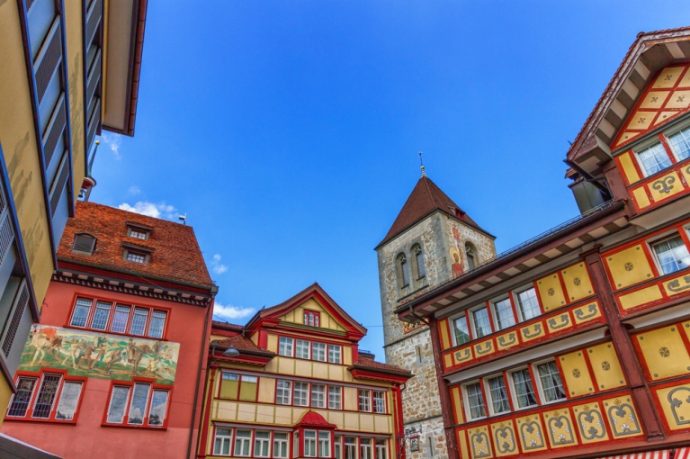 아펜첼(Appenzell) 마을 광장