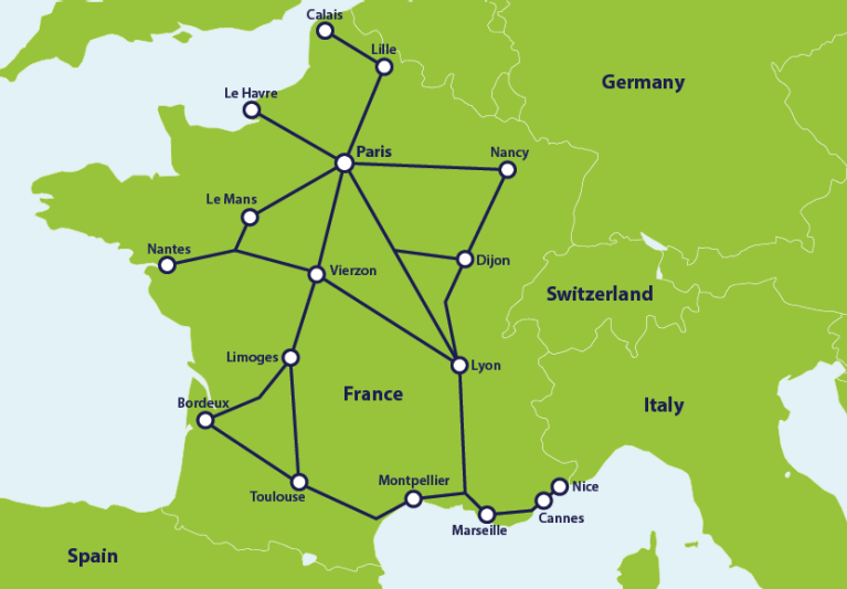 フランス鉄道旅行 料金 130 フランスの鉄道路線 Eurail Com