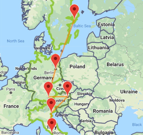 North to South map