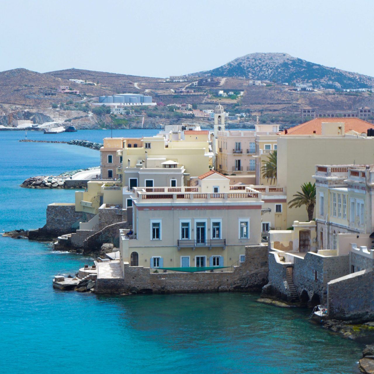 The coastline in Syros